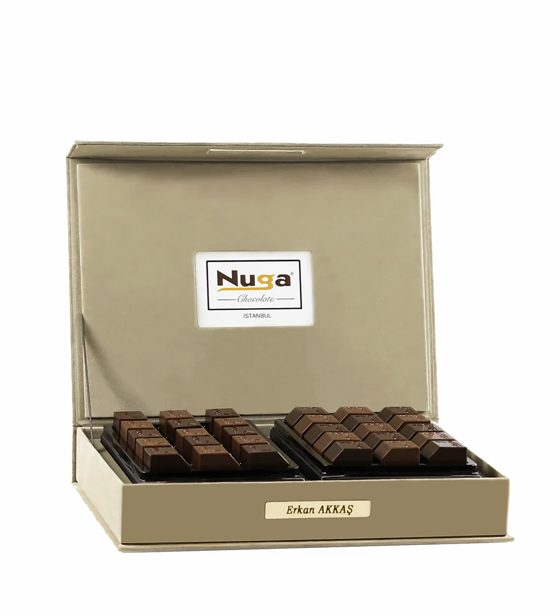 Kişiye Özel Bej Flok Kutu Special Çikolata