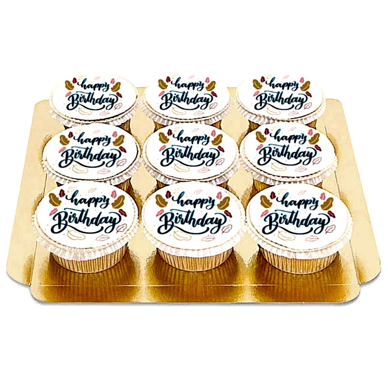 Happy Birthday Yazılı Cupcake