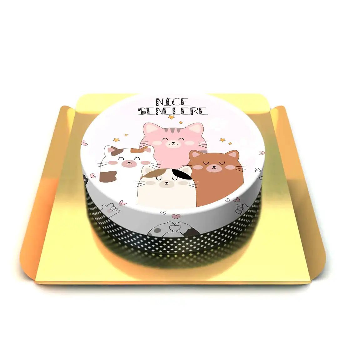 Kedi Tasarımlı Pasta