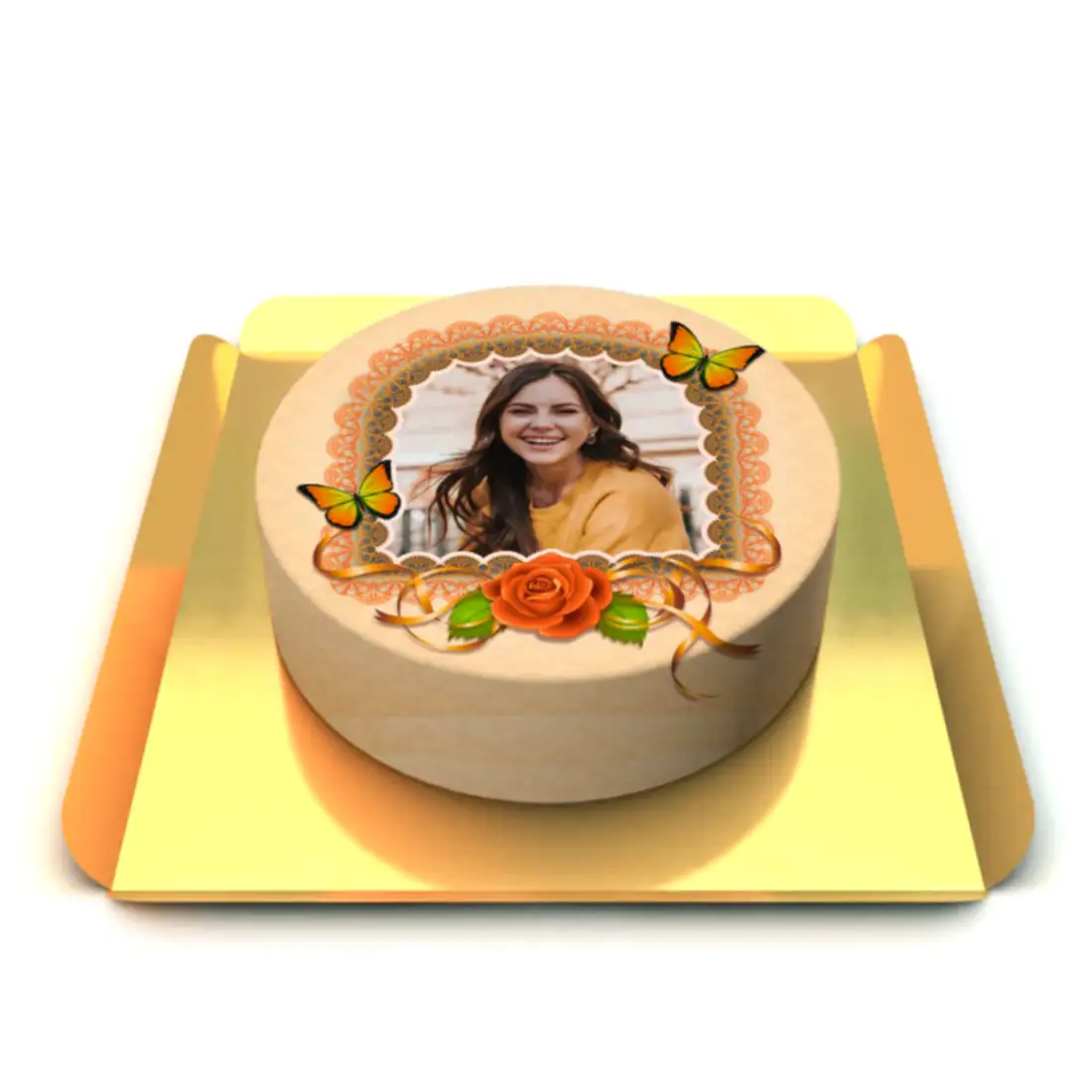 Kelebek Figürlü Resimli Pasta