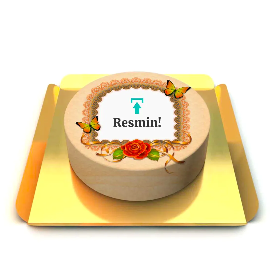Kelebek Figürlü Resimli Pasta