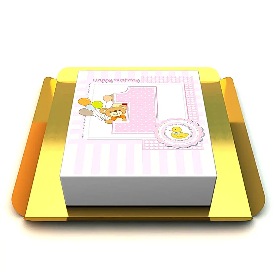 1 Yaş Kız Bebek Pastası