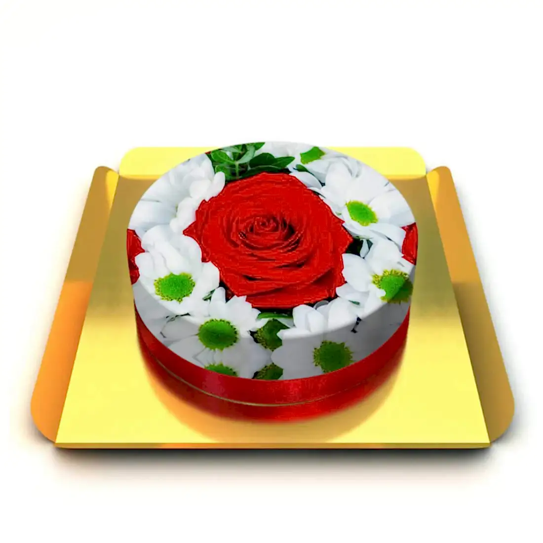 kırmızı gül pasta