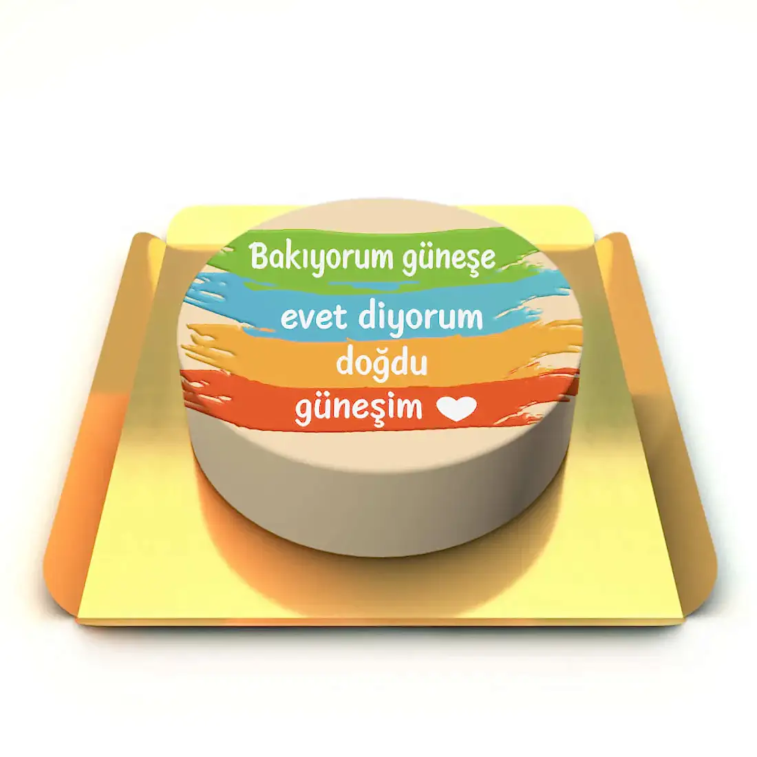 Renkli Yazılı Pasta
