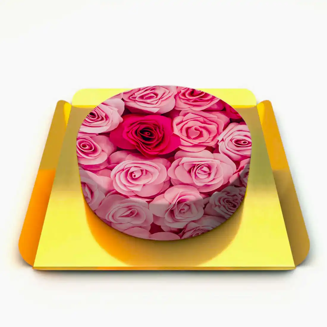 Pembe Çiçekli Pasta