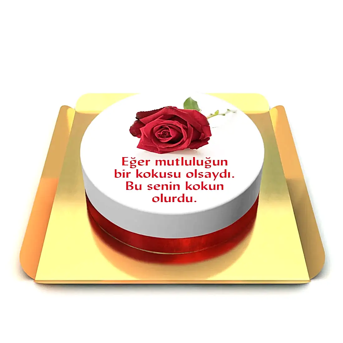 Sevgiliye yazılı pasta