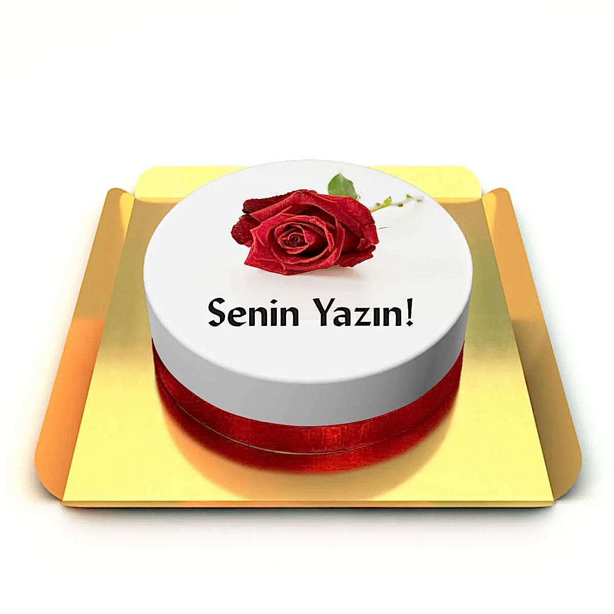 Sevgiliye kırmızı gül pasta