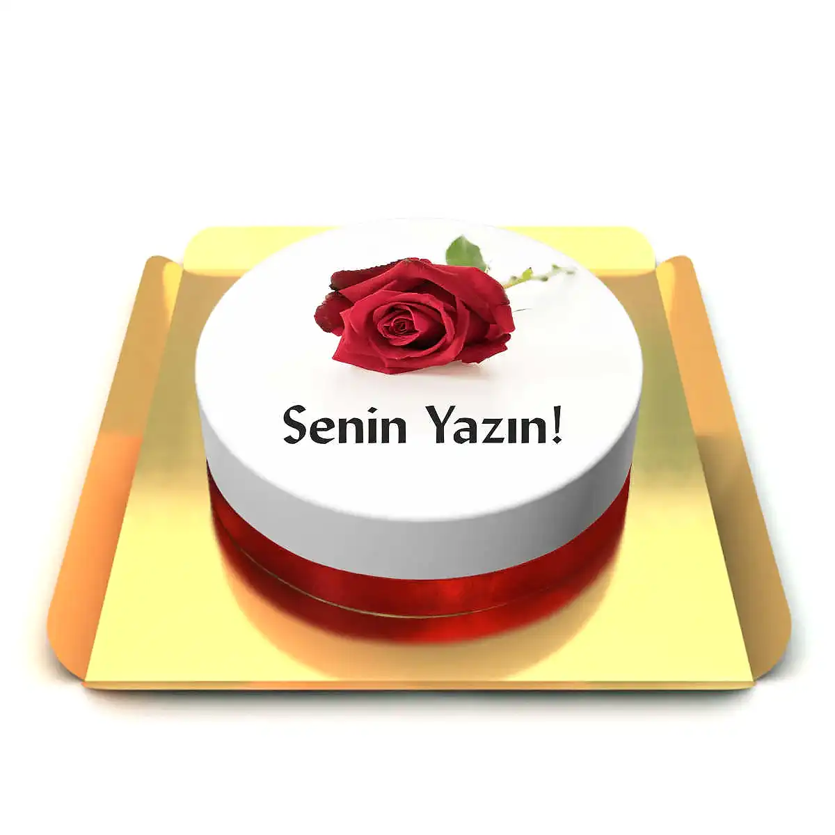 Sevgiliye kırmızı gül pasta