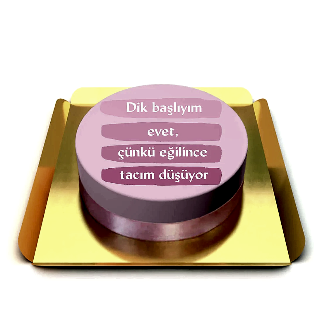 Yazılı Pembe Pasta