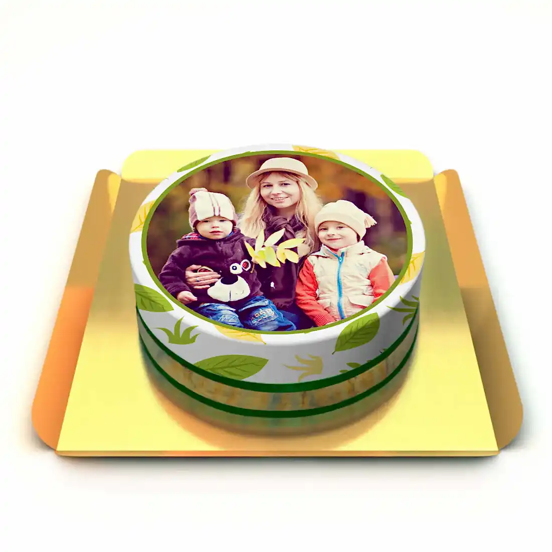 Yaprak Desenli Kişiye Özel Pasta