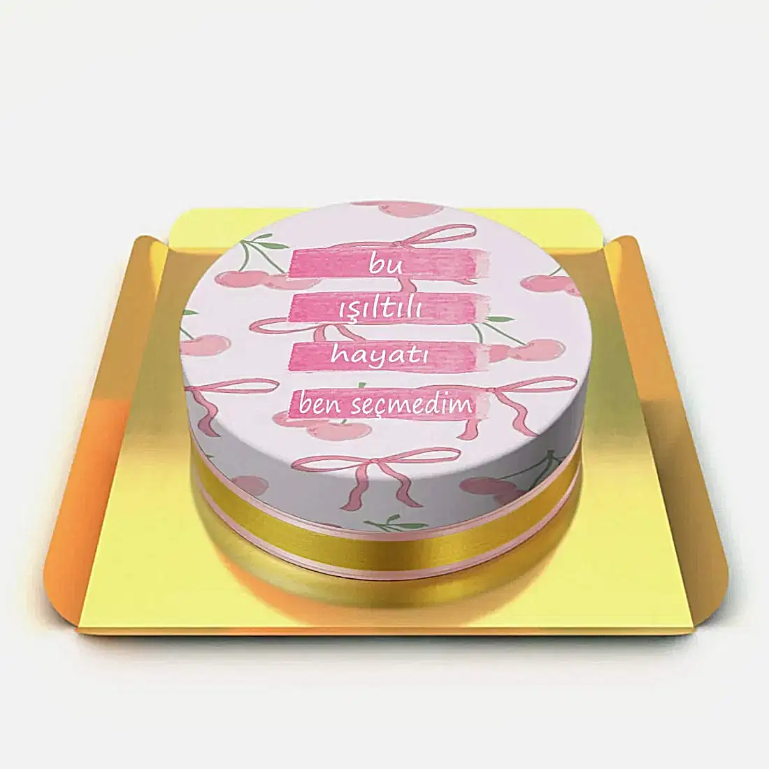 Kurdeleli Yazılı Pasta