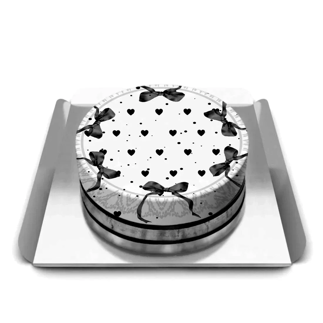 Siyah kurdelalı pasta