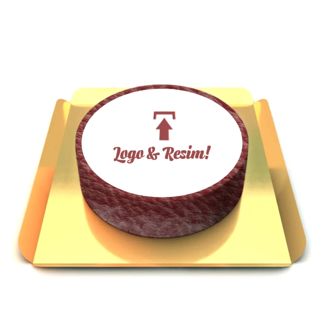 Kırmızı Resimli Kurumsal Pasta