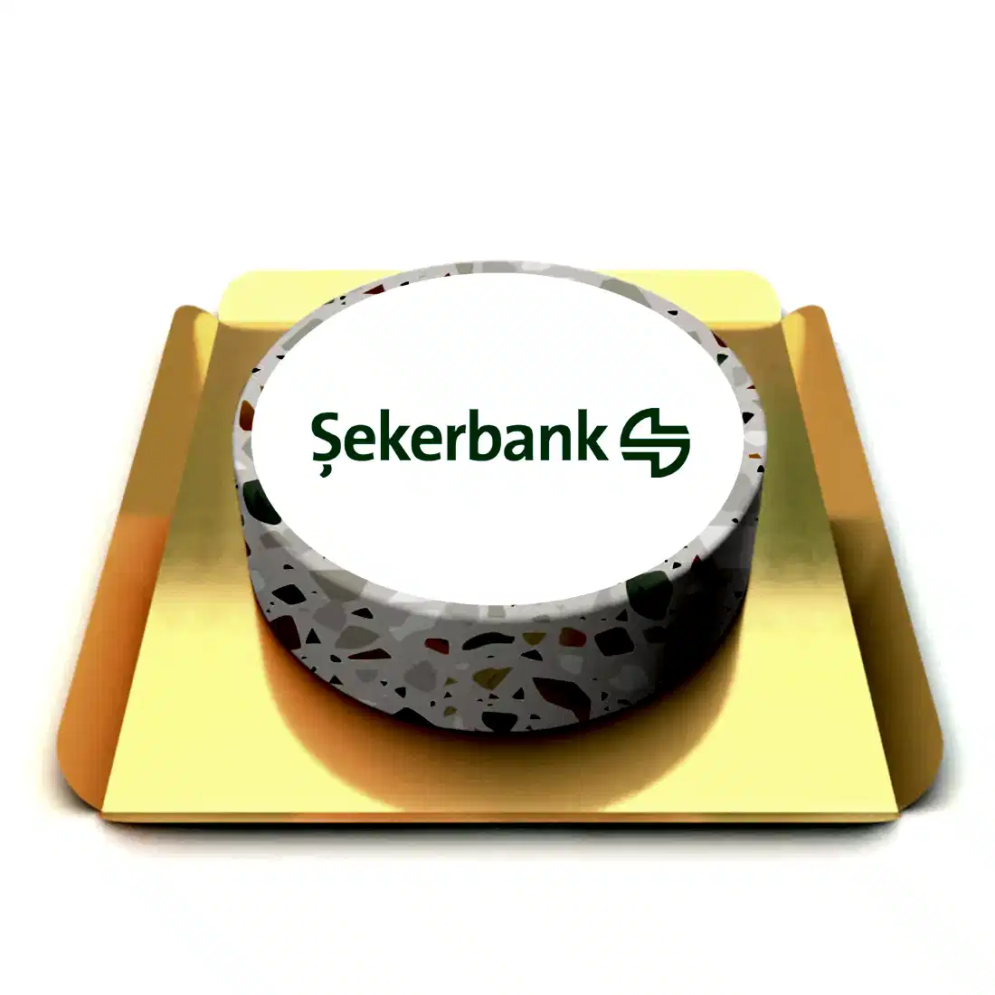 Mermer Desenli Resimli Pasta