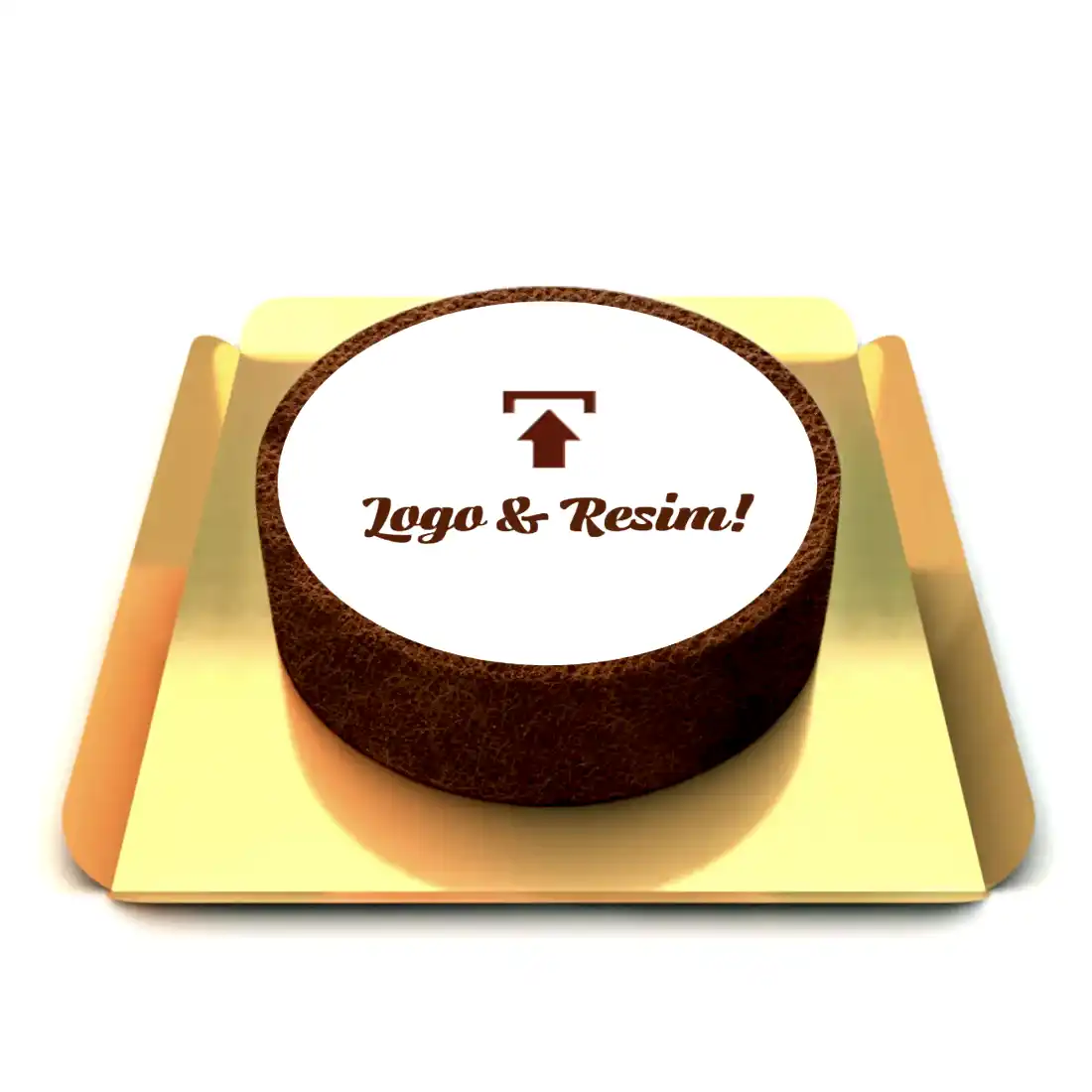 Kahverenkli resimli pasta