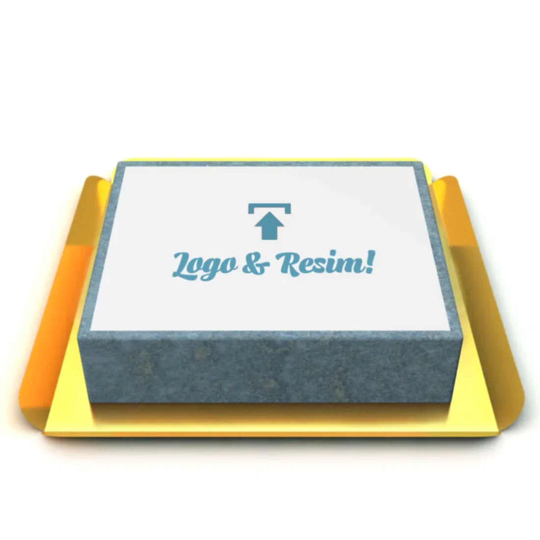 Açık Mavi Renk Resimli Pasta