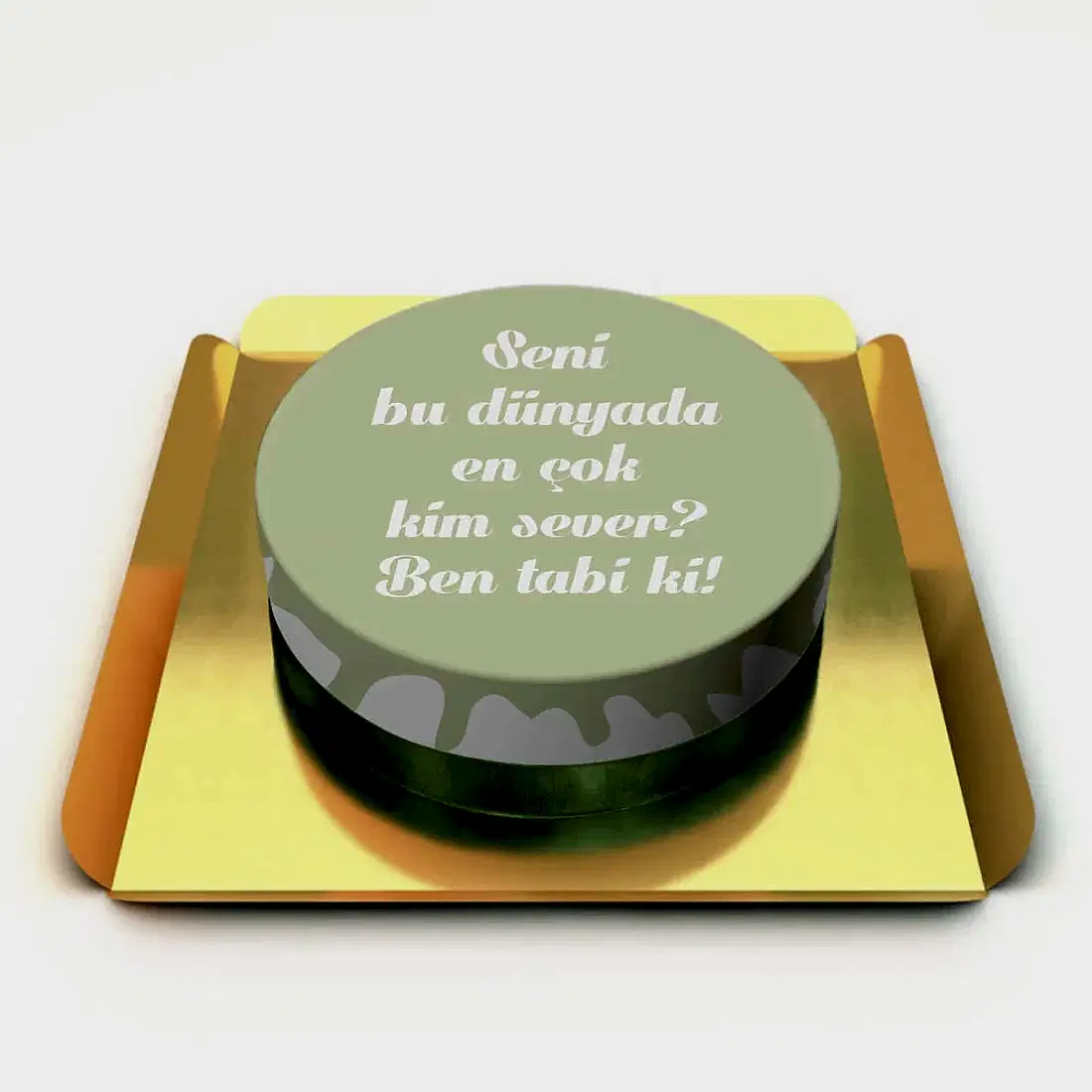 Yazılı Yeşil Pasta