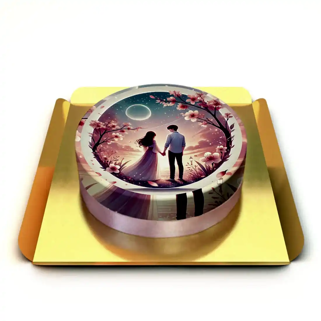 Romantik Temalı Çift Pastası