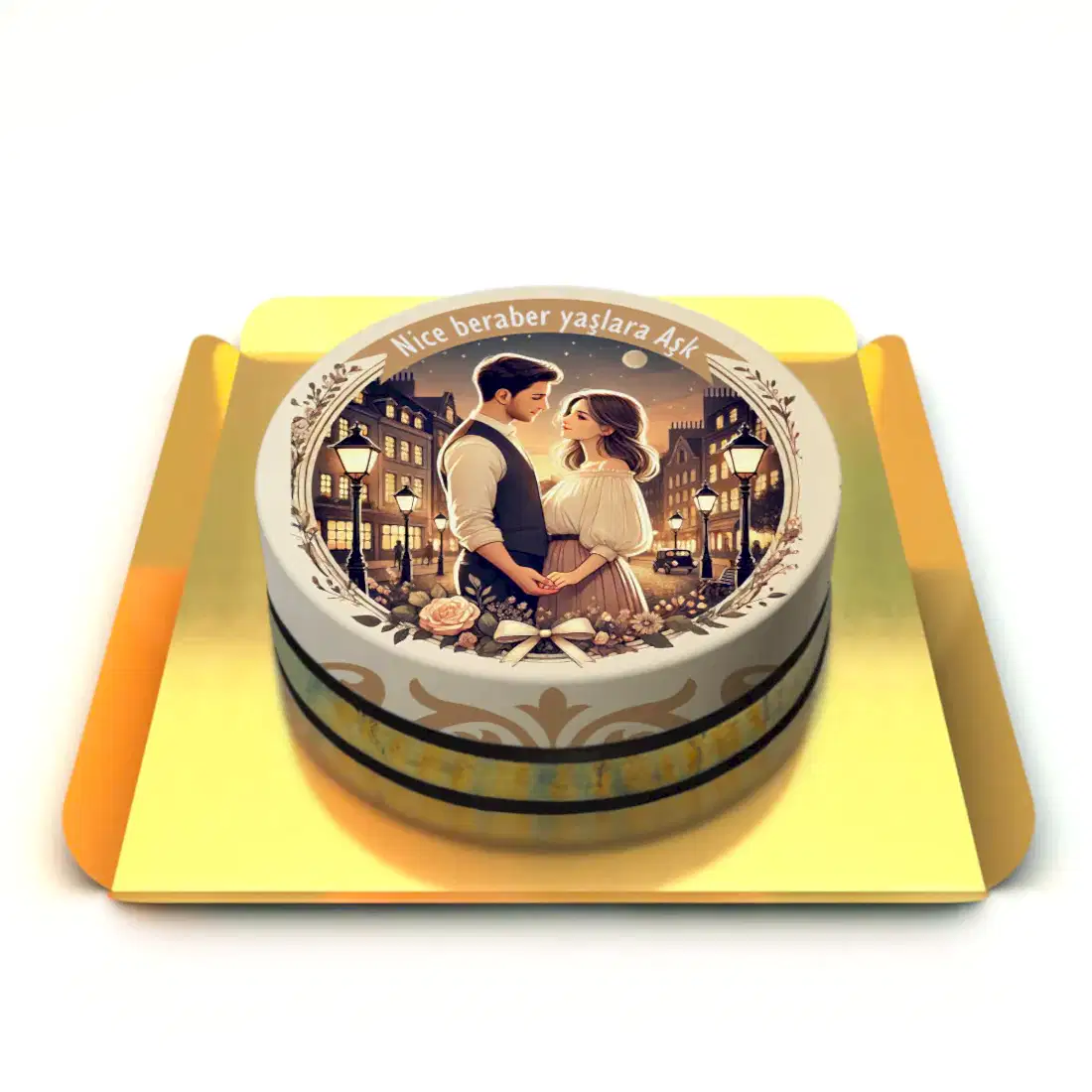 Sevgili Temalı Pasta