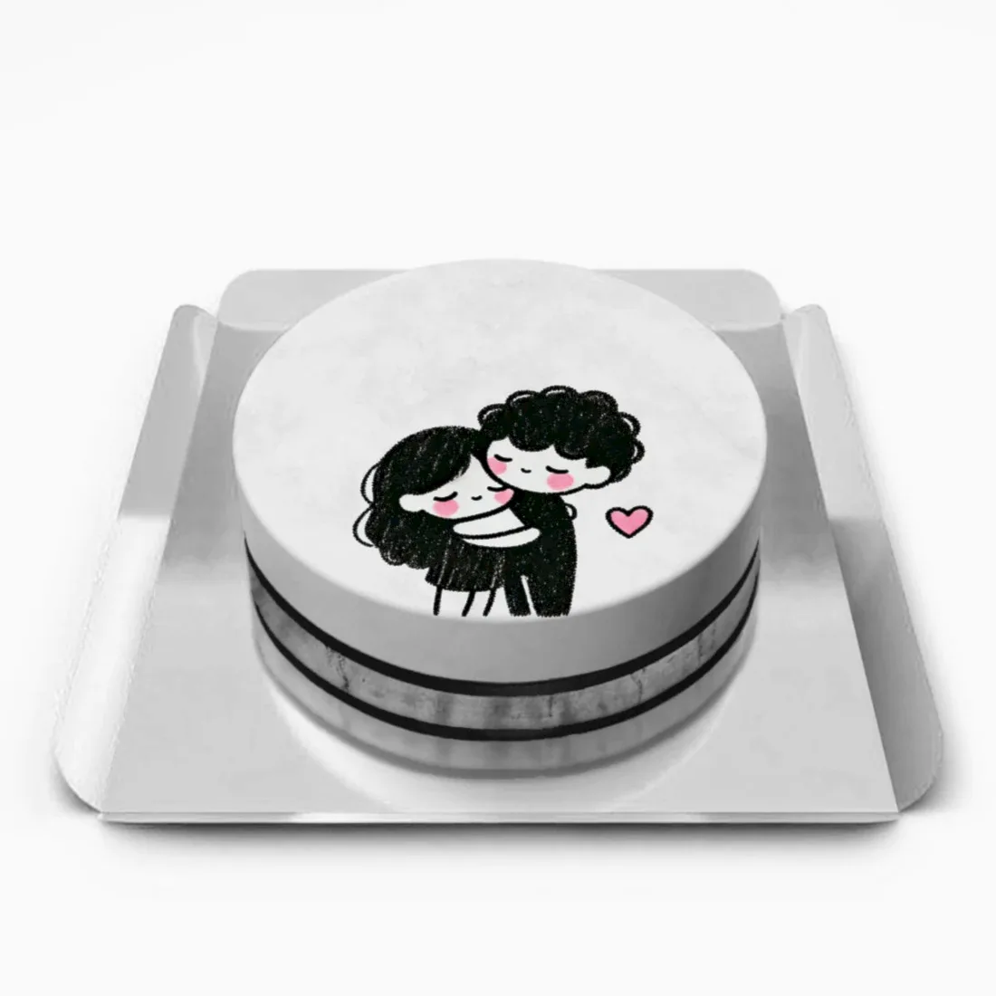 Sarılan Çift Pasta