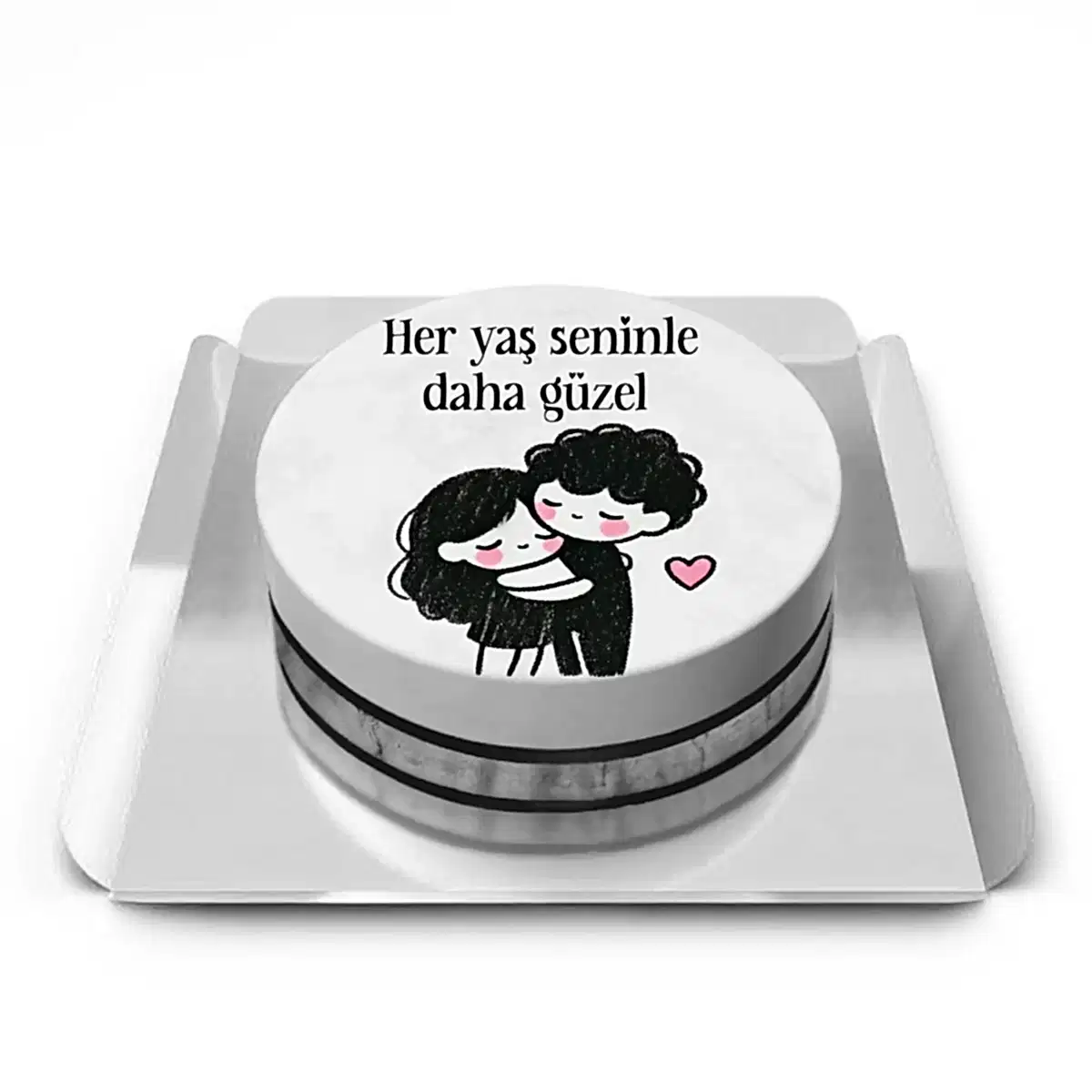 Sarılan Çift Pasta