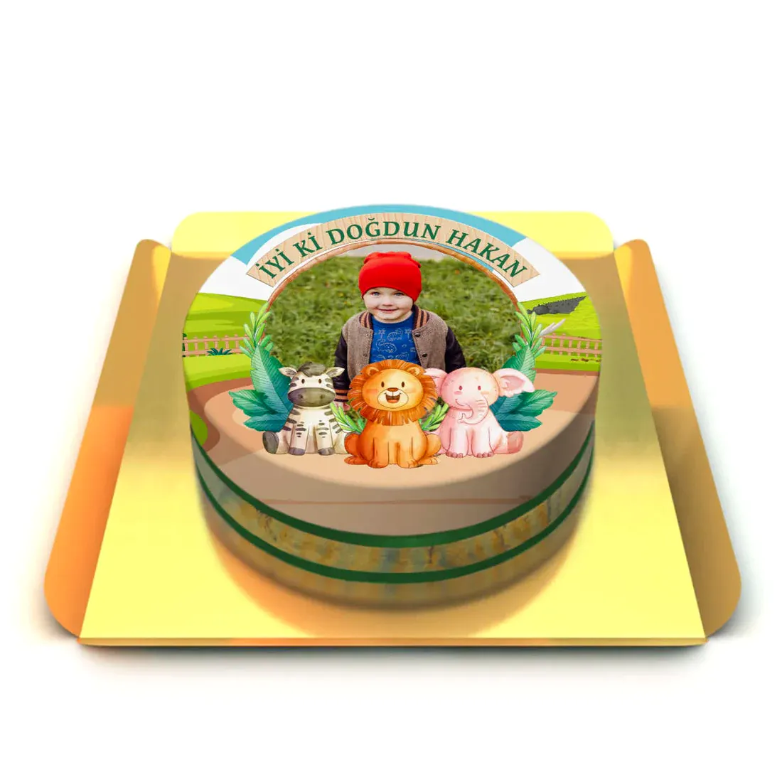 Fotoğraflı Hayvanlar Pasta