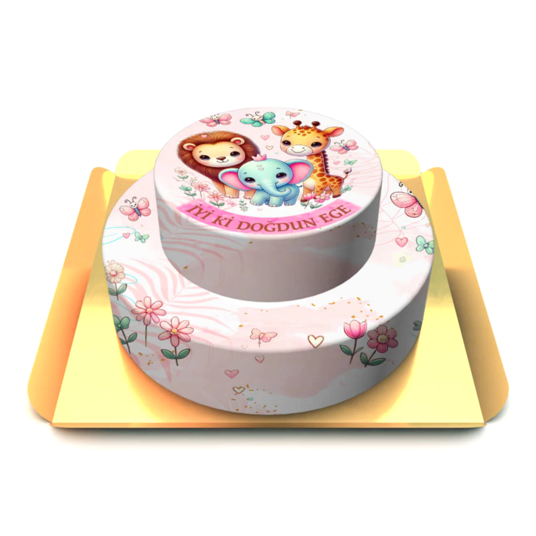 Kız Çocuk İçin Hayvanlı Pasta