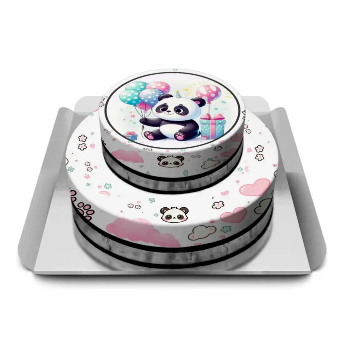 Panda Temalı Katlı Pasta