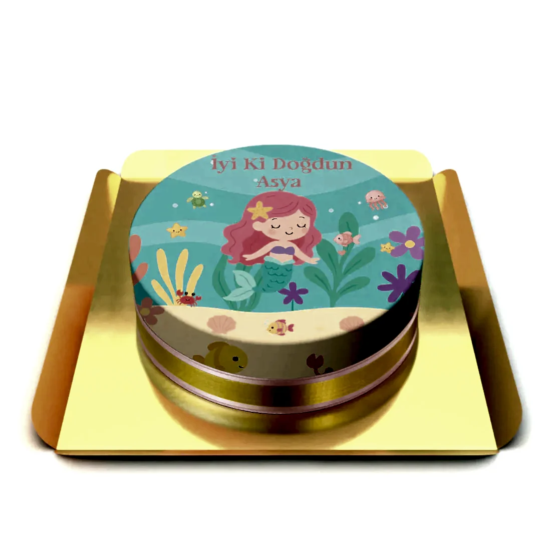 Küçük Deniz Kızı Temalı Pasta