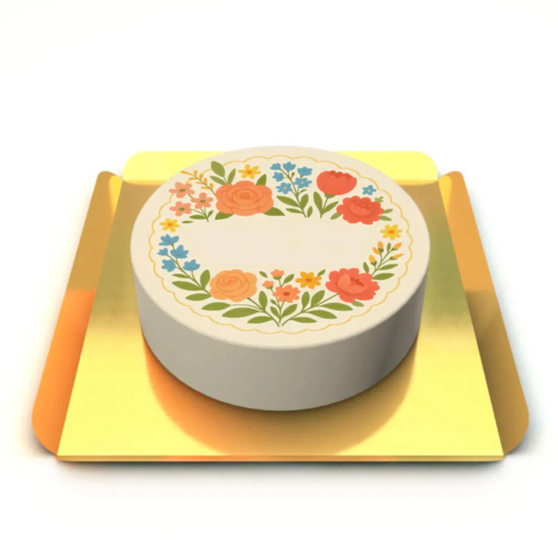 Renkli Çiçekli Pasta