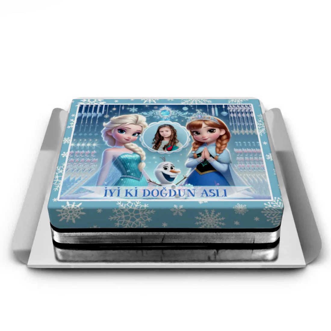 Kişiye özel resimli Elsa ve Anna Pasta