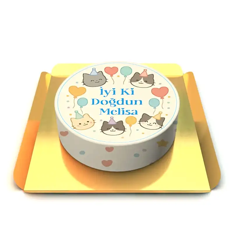 Kedi Temalı Doğum Günü Pastası