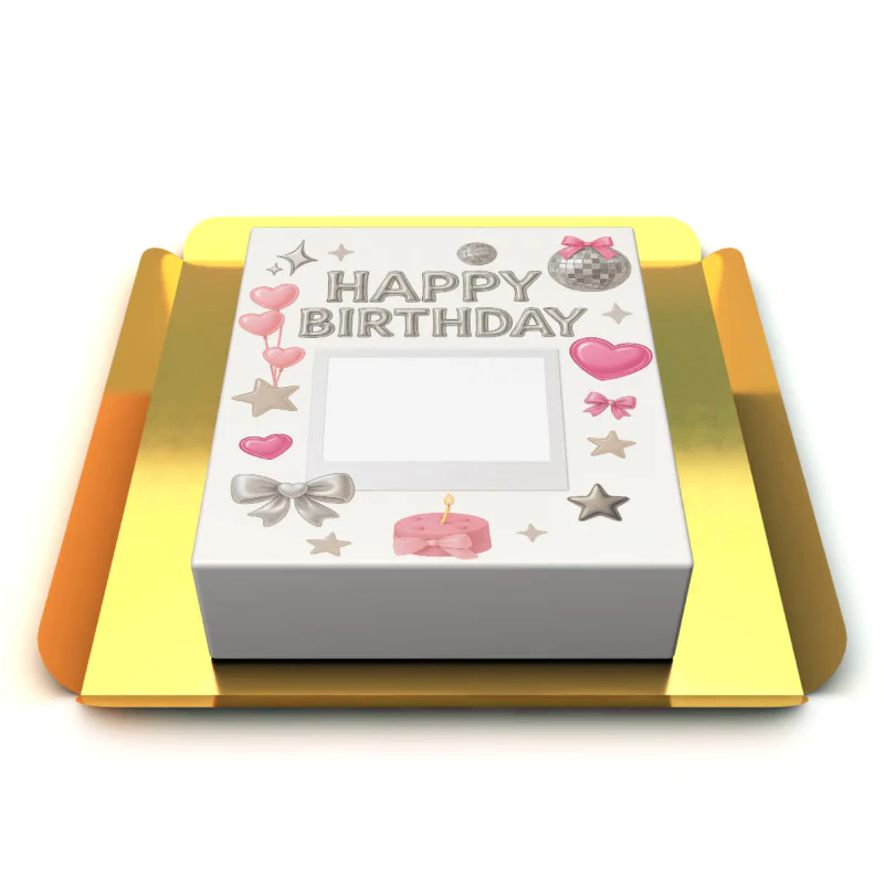 Parıltılı Doğum Günü Pastası – Pembe ve Gümüş Temalı