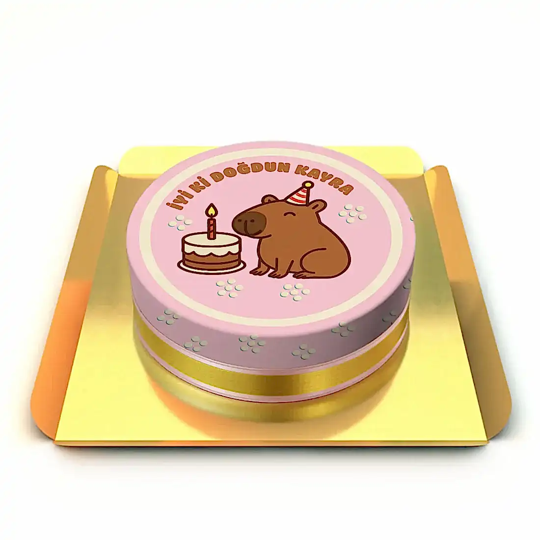 Pembe Capybara Resimli Pasta