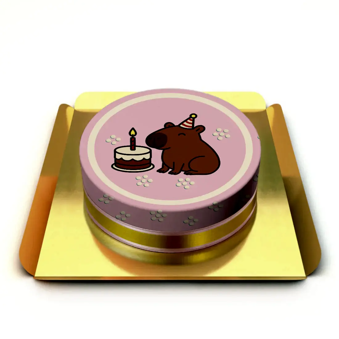 Pembe Capybara Resimli Pasta