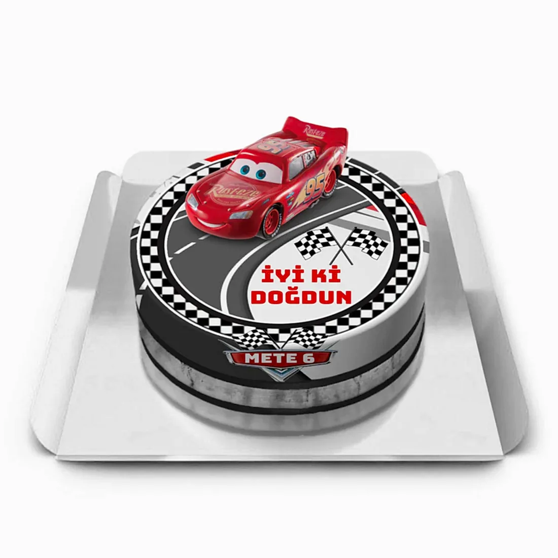 Oyuncaklı Şimşek Mcqueen Pastası