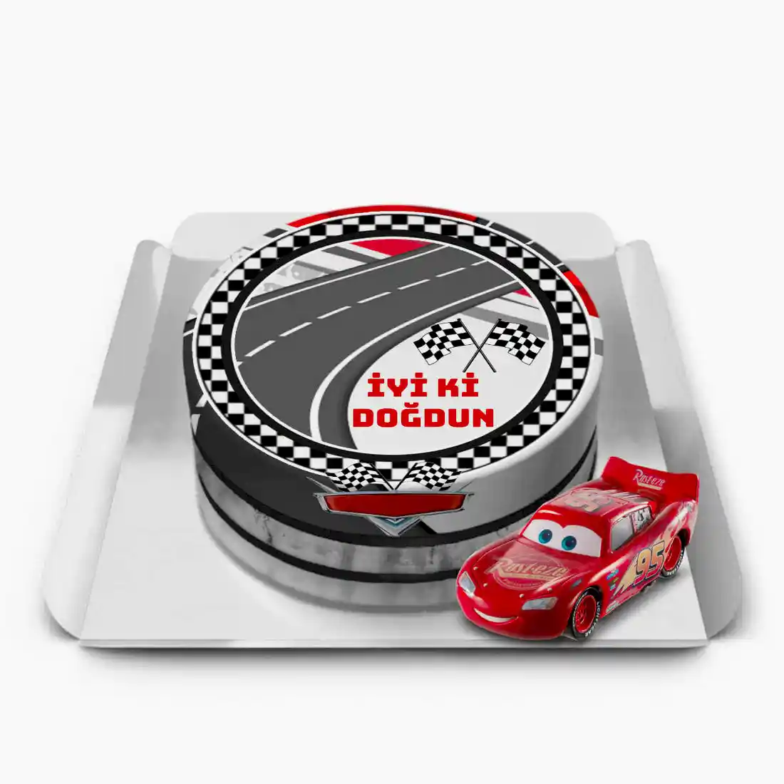 Oyuncaklı Şimşek Mcqueen Pastası