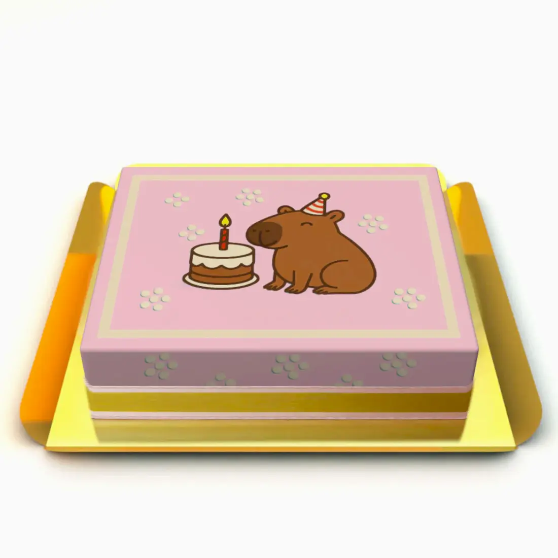 Capybara temalı pasta