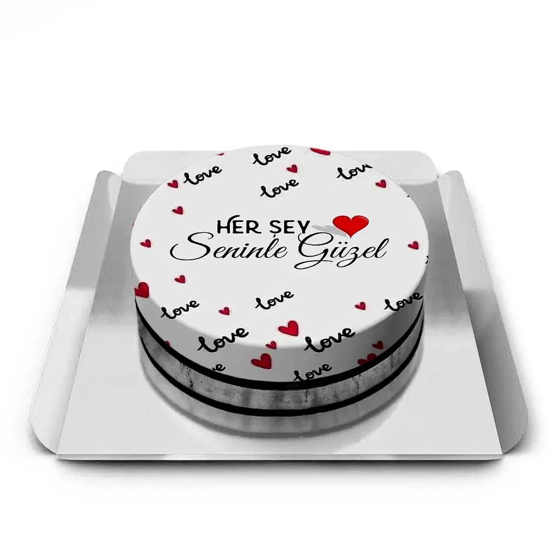 Aşk temalı pasta