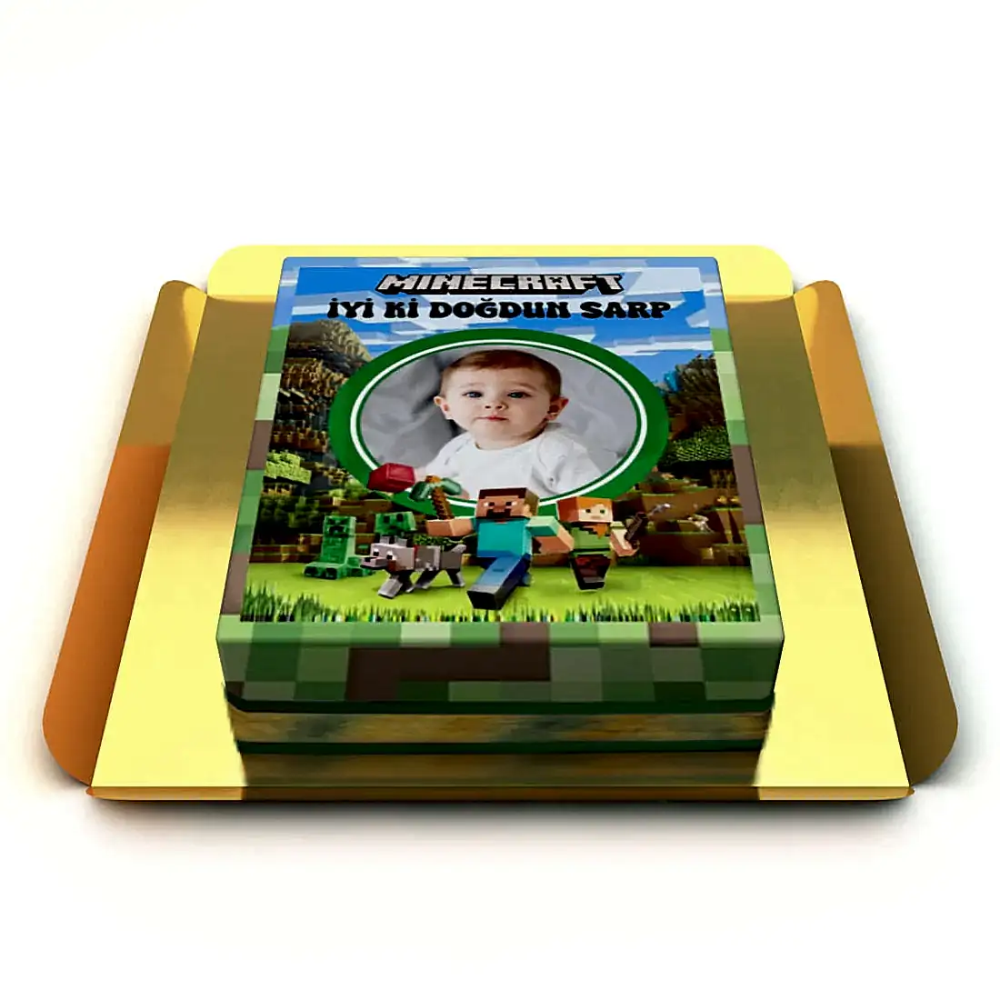 Kişiye Özel Resimli Minecraft Pastası