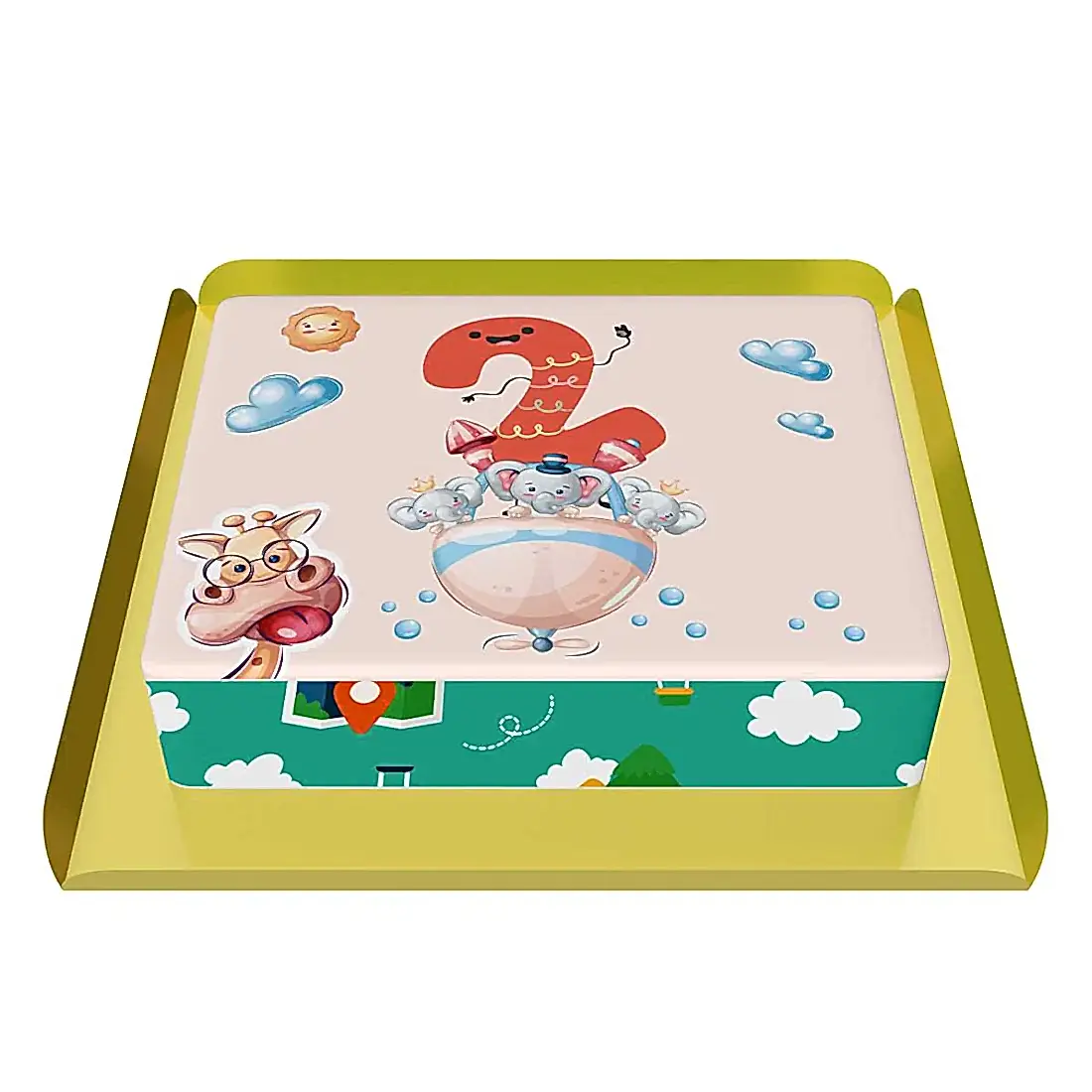 2 rakamlı uçan fil pastası