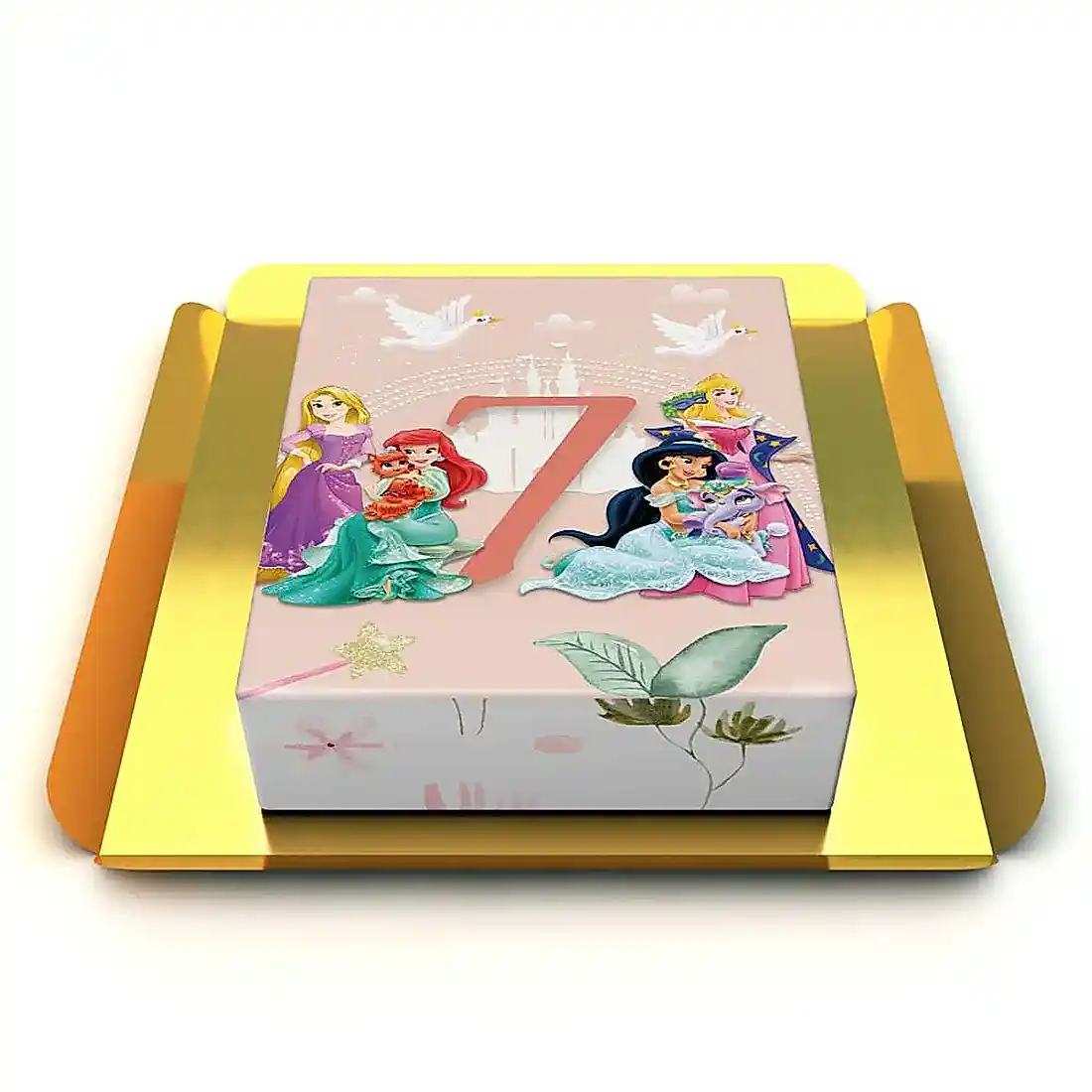 7 yaş rakamlı Prenses Pasta