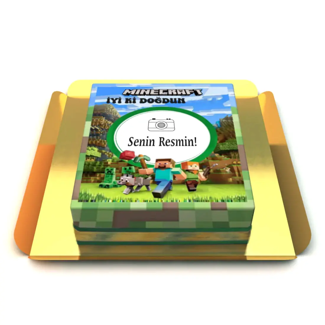 Kişiye Özel Resimli Minecraft Pastası