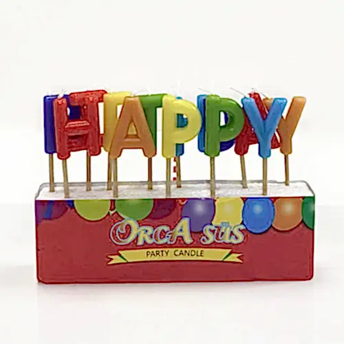 Happy Birthday Yazılı Renkli Mumlar