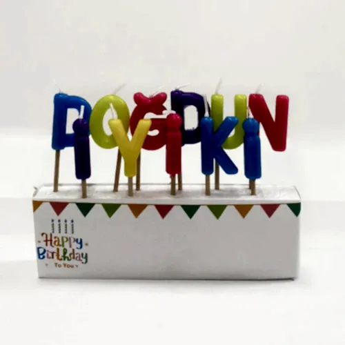 İyi ki Doğdun Yazılı Renkli Mumlar