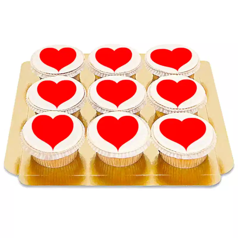 Kalp Görselli Cupcake