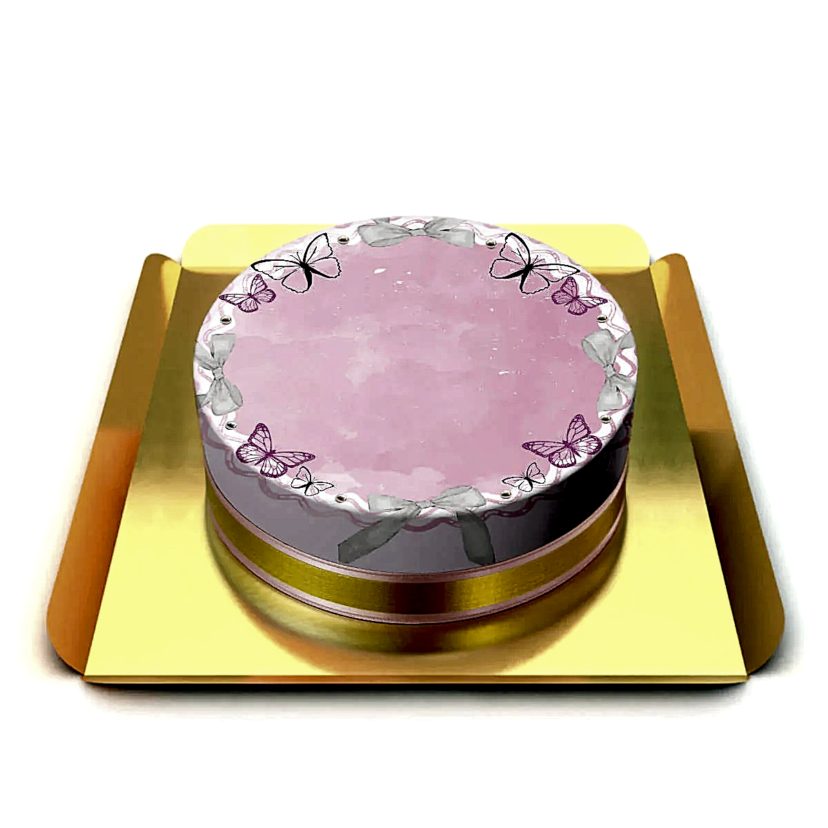 Kurdele ve Kelebek Süslü Pasta