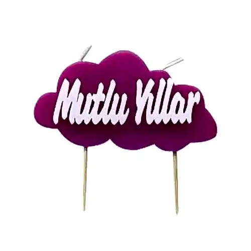 Mutlu Yıllar Yazılı Mum