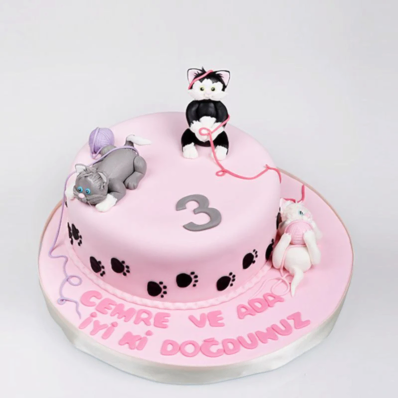Yaramaz Kedicikler Doğum Günü Pastası