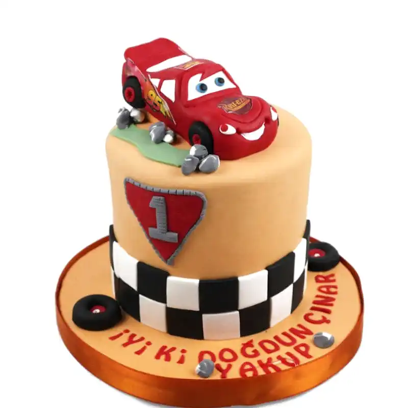 Şimşek Mcqueen 1 Yaş Pastası